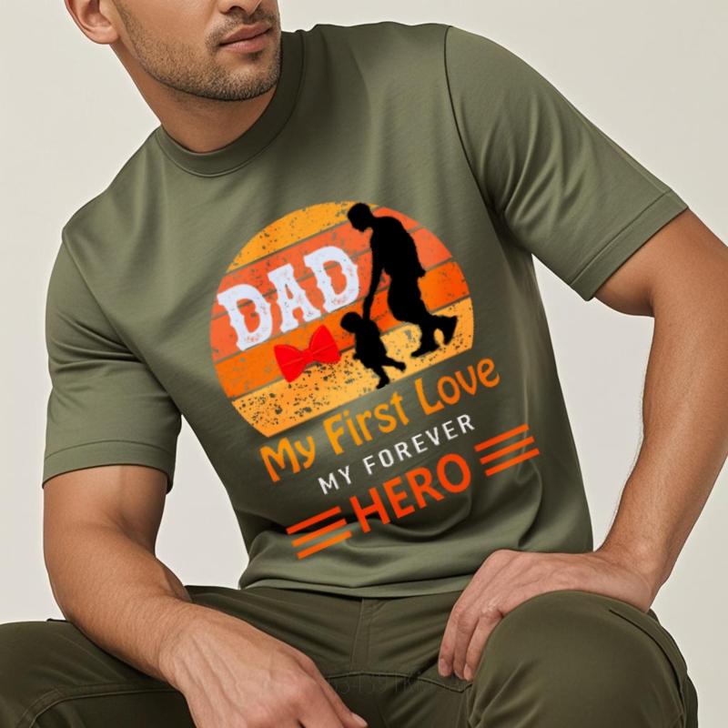 Essential Tee Rock For her Oneck tshirt Oversized Dad My First Love My Forever Hero Cool Unisex tees Relaxed Fit Tshirt