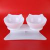 Transparent body Cat Feeding Bowl Slant mouth design Dog Food Bowl  Puppy kitten use
