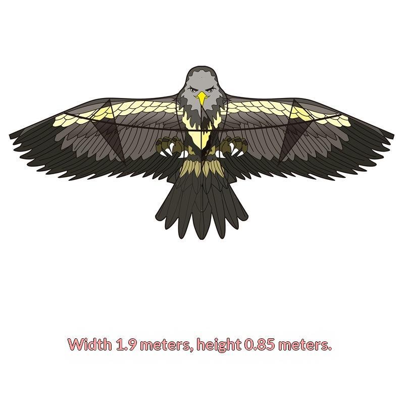 Grand Cerf-volant Aigle Réaliste Tissu Épais Durable Bâtons Renforcés Pour Activités Amusantes en Famille à l'Extérieur sur la Plage