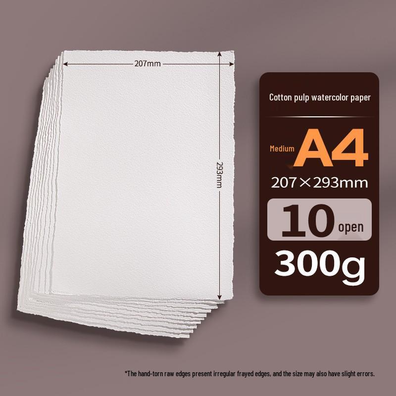 300g Watercolor Postcard Paper - Thick, Medium Rough Texture, Wood Pulp, Square, Blank Cardstock for Painting and Drawing