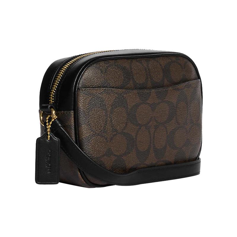 Coach Borsa a tracolla in ecopelle Camera 19 Classic Presbiopia Piccola da donna Marrone scuro e Nero