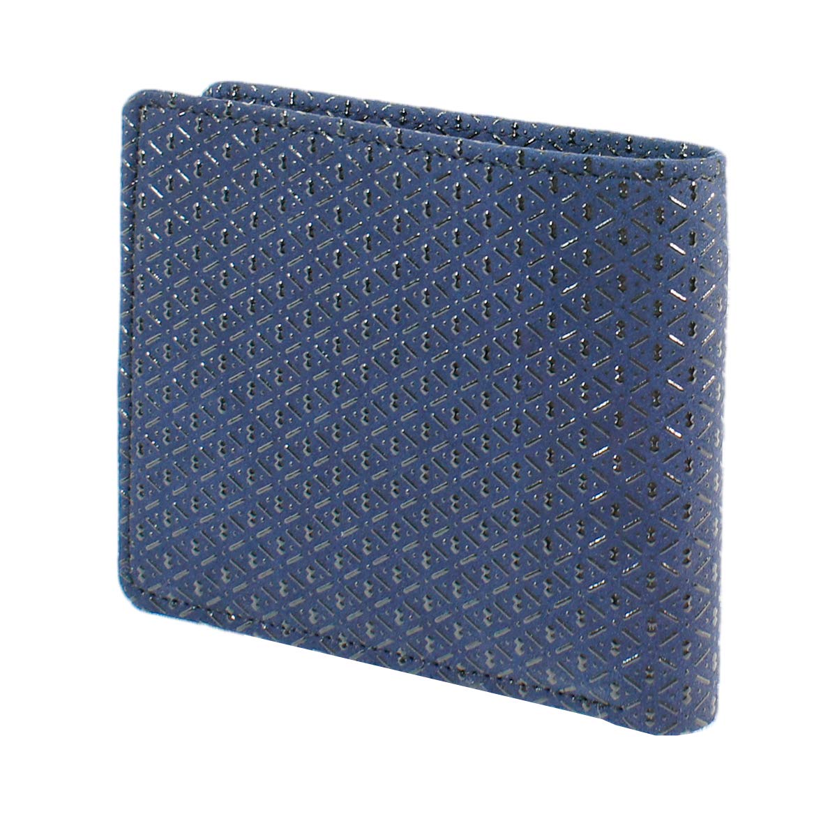 

[Inden-ya] Inden Bifold Wallet with Bill Compartment and Coin Purse, Deerskin, Navy Blue with Black Lacquer, Gourd Pattern, 2006-04-007