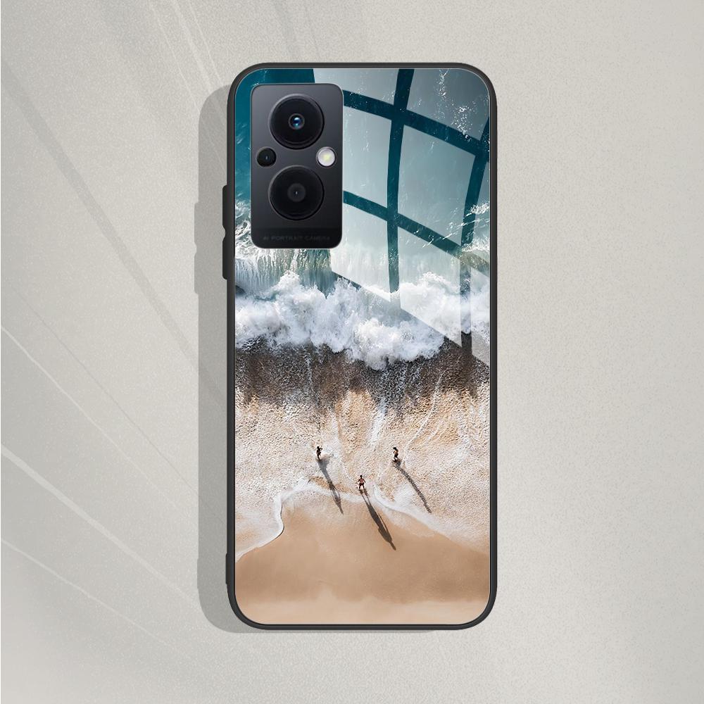 Per OPPO Reno 8 Lite 5G Custodia Cover Reno 7Lite Paraurti per Telefono Custodia in Vetro Temperato Per OPPO Reno7 Lite / Reno8 Lite Fundas Capa