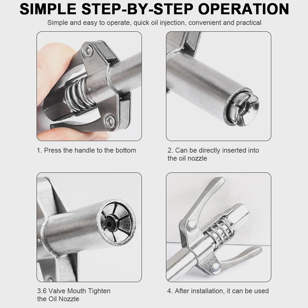 10000 PSI Grease Gun Coupler Lock Pliers Oil Pump Quick Release Grease Tip