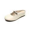 Round head with single shoes Gentle silver inner height increase Baotou half slippers Female summer
