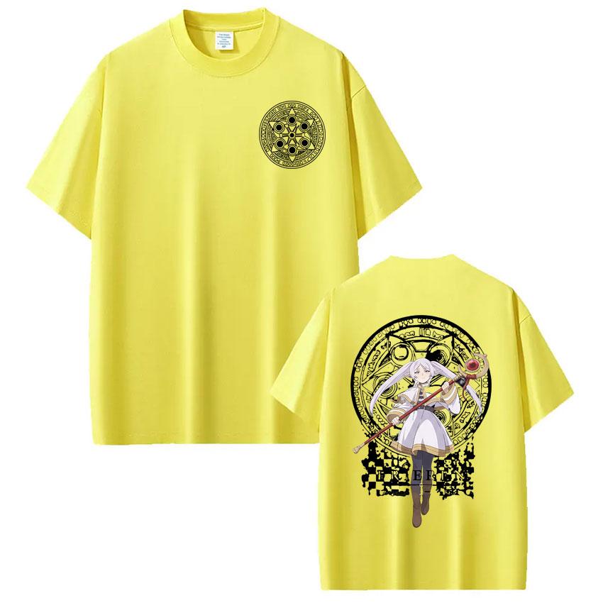 Anime Frieren Beyond Journeys End Frieren Tshirt Men Women Clothing Fashion Short Sleeve 100 Cotton Summer Tshirts Cosplay