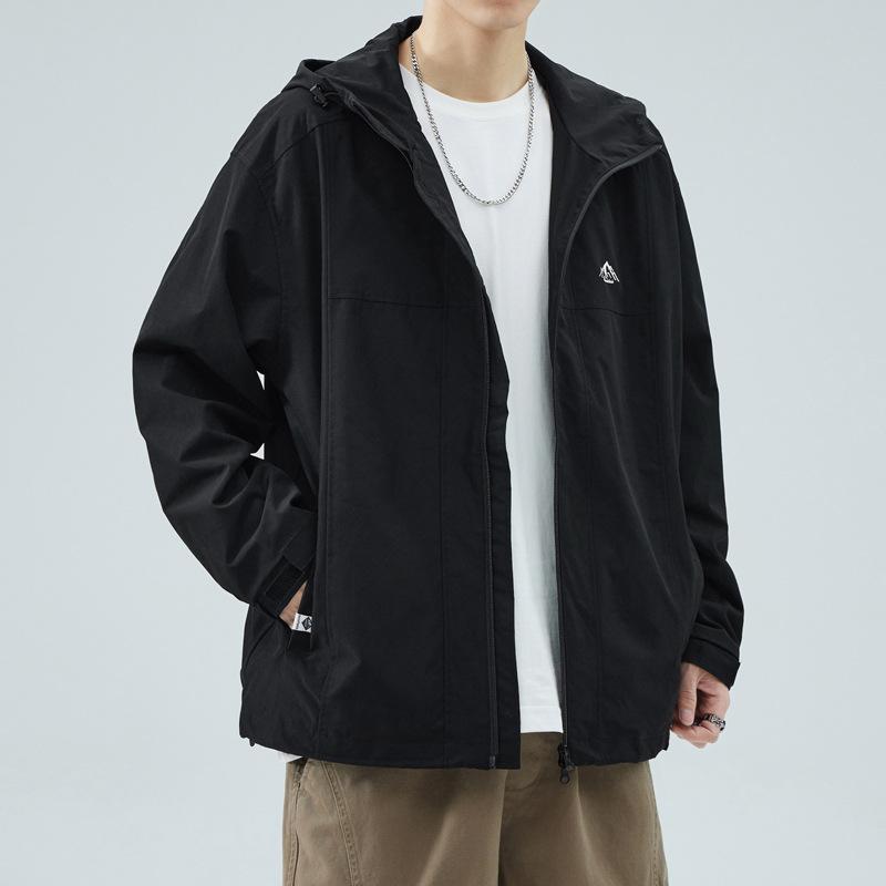 

Куртка Yacang Charge, мужская, сезонная, свободная, ветровка с капюшоном, хлопковая куртка, мужская одежда, повседневная куртка для мужчин 4XL чёрный