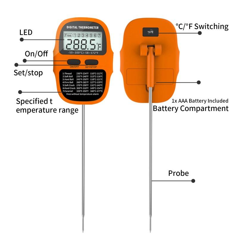 Kitchen Digital Food Thermometer, Meat Cake, Milk, Barbecue, Cooking, Household Thermometer, Probe Instrument, Electronic Oven, Tools