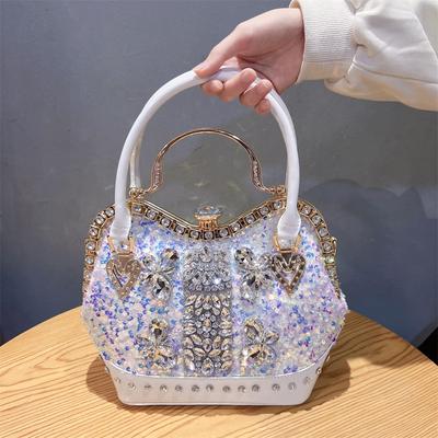 Female 2025 New Diamond Studded Women's Handbag with One Shoulder and Crossbody Bag Trend