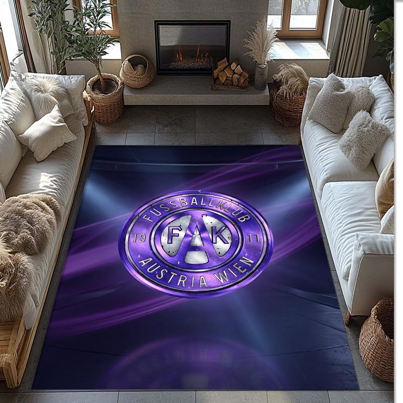 Austria Wien FC Soccer Football Pattern Soft Area Rug Non Slip Indoor Floor Carpet Sports Decor Mat for Bedroom