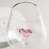3D Pink Heart Goblet For Valentine's Day Reusable Glass Drinking Cup For Champagne Wine