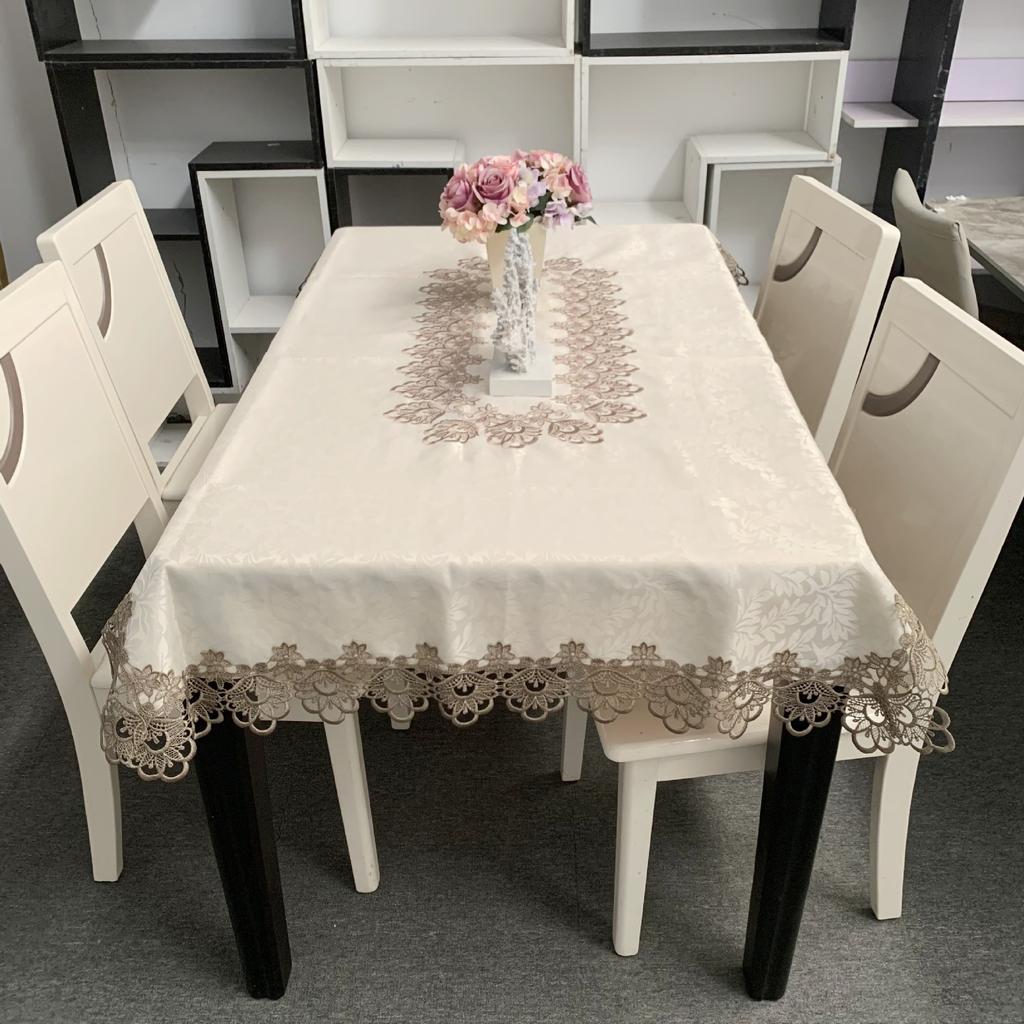 European Coffee Table Tablecloth Ins Style Simple Household Rectangular Jacquard Embroidery Fabric Lace Tablecloth