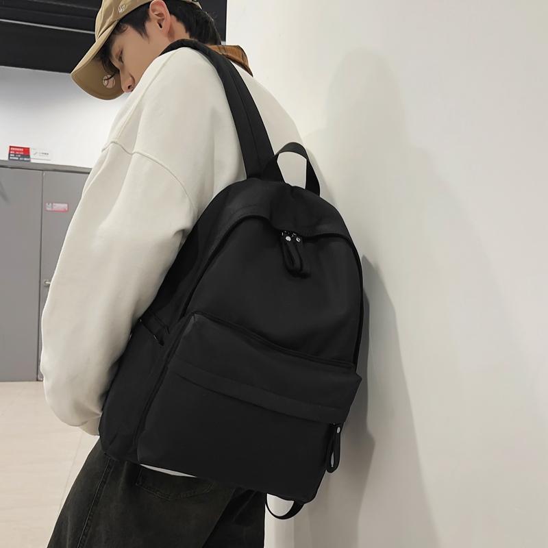 Solid Color Student Schoolbag Women Large Capacity College Style Backpack Men Travel Backpack