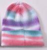 Tie-dye knitted hat rabbit velvet children's soft cute outdoor wool hat warm real raccoon hair ball source
