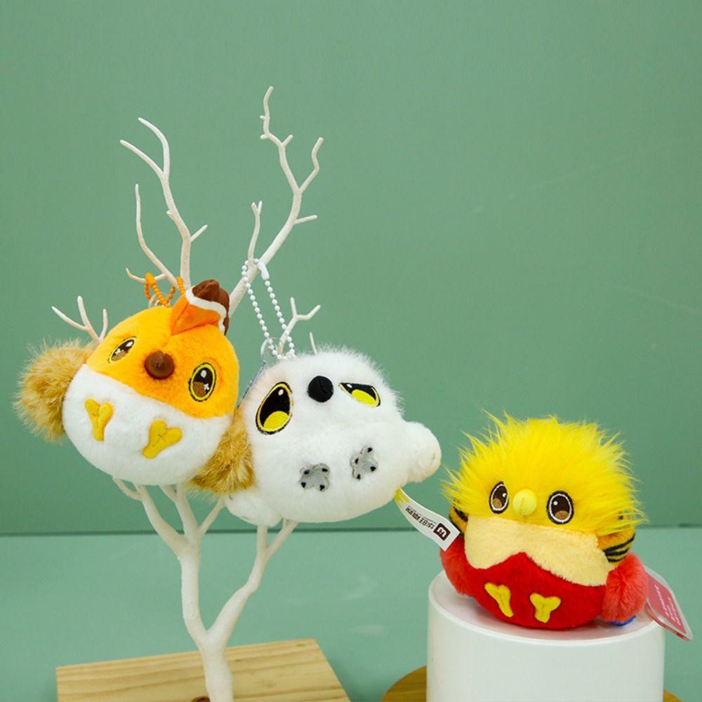 

Fluffy Snowy Owl Pendant PP Cotton Golden Pheasant Plush Keyring Birthday Parties Style A