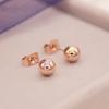 Rose Gold Titanium Steel Small Ball Stud Earrings for Women