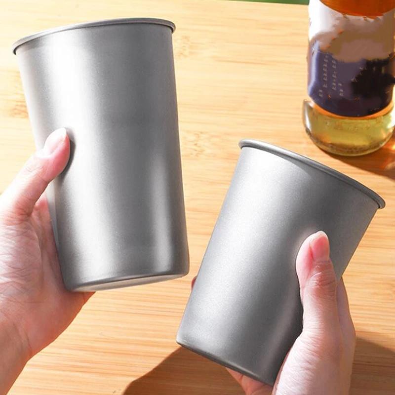 1Pcs Titanium Cup Camping Mug Tourist Tableware Picnic Utensils Outdoor Kitchen Equipment Travel Cooking Cookware