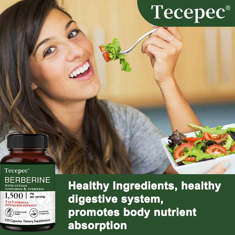 Berberine Complex Dietary Supplement, With Ceylon Cinnamon, Turmeric, 120 Capsules