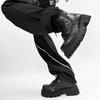 Herren Modestiefel Unifarbener Flacher Absatz Mittelhoch Schnürung Hochwertig Langlebig Bequem Nischen Design Arbeitsstiefel