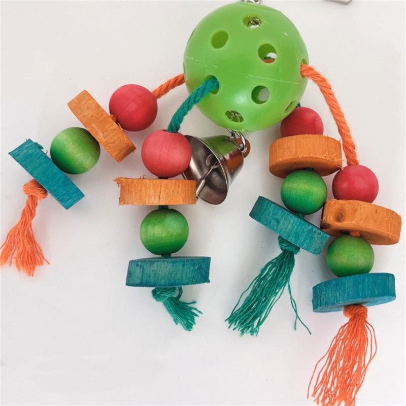 5pack Parakeets Cage Bites Toy Natural Wood Quakers Parrots Toy Hammock Swing for Large Birds
