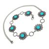Lightweight Metal Chain Belt with Stone Accent Handcraft Bohemian Accessory Waist Cincher Band for Beach Parties