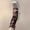 Transparent Mesh Flower Lace Socks Chic Floral Tulle Thin Pile Up Socks Breathable   Female