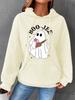 Women's Halloween Waffle Knit Hooded Sweatshirt with Kangaroo Pocket - Autumn/Winter Collection, European Size.