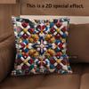 2D Colorful Floral Pattern Decorative Throw Pillows Pattern Cushion Cover Suitable For Sofa Bedroom Car Pillow Cover