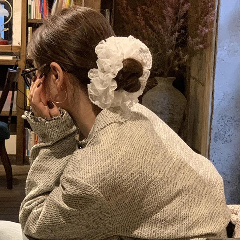 Modische Spitze Haargummis Scrunchies Für Frauen Sanfte Elastische Haarbänder Haaraccessoires Für Verschiedene Frisuren