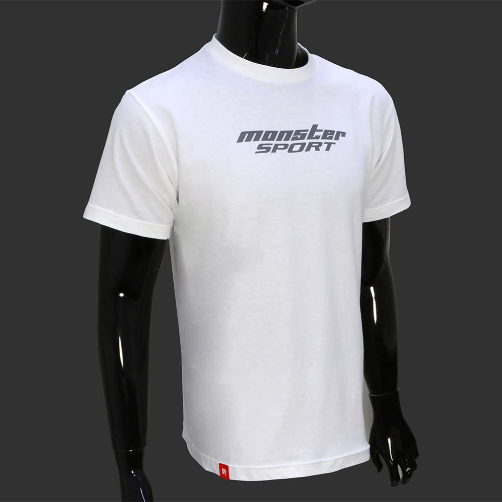 [Monster Sport] Printed T-Shirt White [Size L] Short Sleeve Heavyweight Cotton (5.6oz Jersey) ZWS75WL