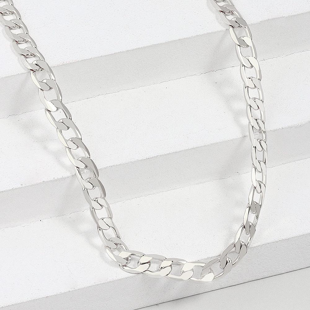 Light Luxury Fashion Jewelry Centimeter Custom Hot Sale Hip Hop  Gold Plated Flat Chain Cuban Chain Ladies Men's Necklace