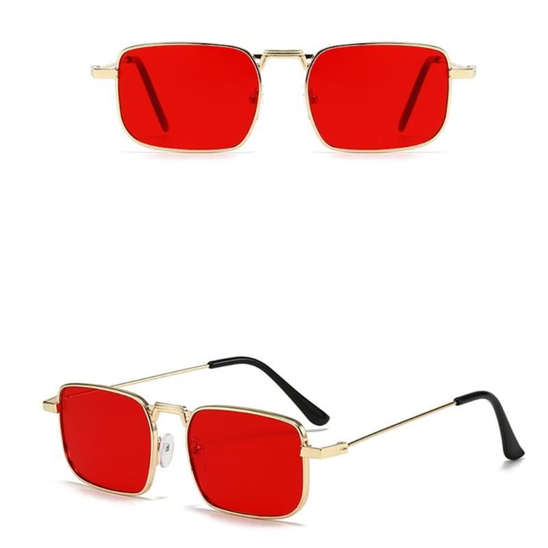 Retro Steamspunk Square Sunglasses Metal Frame Unisex Comfortable Daily Wear Sun Glasses Suitable for Driving Travel
