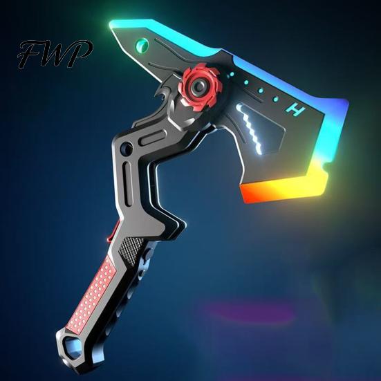 Interstellar Battle Ax Toy Spark with Smoke Effect Transforming Weapon LED 7 Sci-fi RGB Colors Dynamic Sound Haptic Feedback for Kids Dual Function