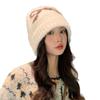 Thickened Ear Protection Cap Keep Warm Pullover Hat Fashion Bow Knitted Hat  Autumn Winter