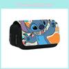 Stitch Double Layer Pencil Case For Students With Polyester Material And Storage Space