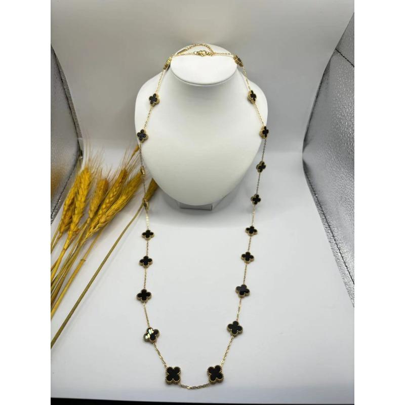 

Ожерелье из 18-каратного клевера с четырьмя листочками, длина 90 см, 20 цветов, роскошное женское ожерелье высокого качества 18K