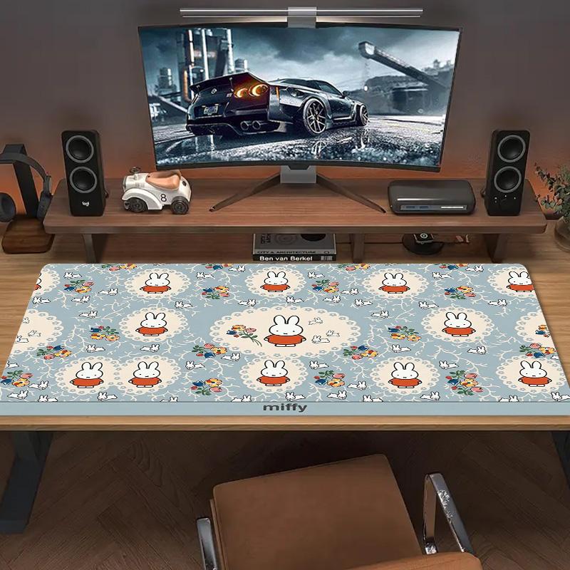 Miffy Color Mouse Pad Large Gaming Table Cushion Non-slip Laptop Tablet Big Mousepad XXL Mat Mini PC Playmat With Lock edge