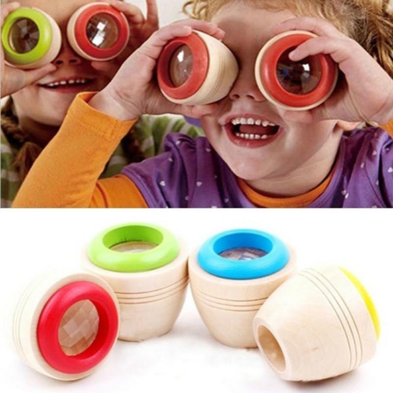 1 Pcs Wooden Educational Magic Kaleidoscope Baby Kid Learning Toy