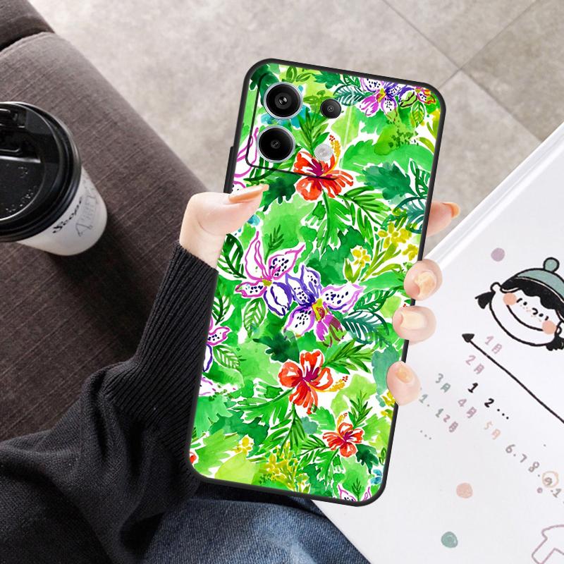 Tropical aloha Hibiscus  pattern Cover For Xiaomi Redmi Note 14 13 10 11 12 15 Pro Plus Case For Redmi 15 15C 14C 10C 12C 13C