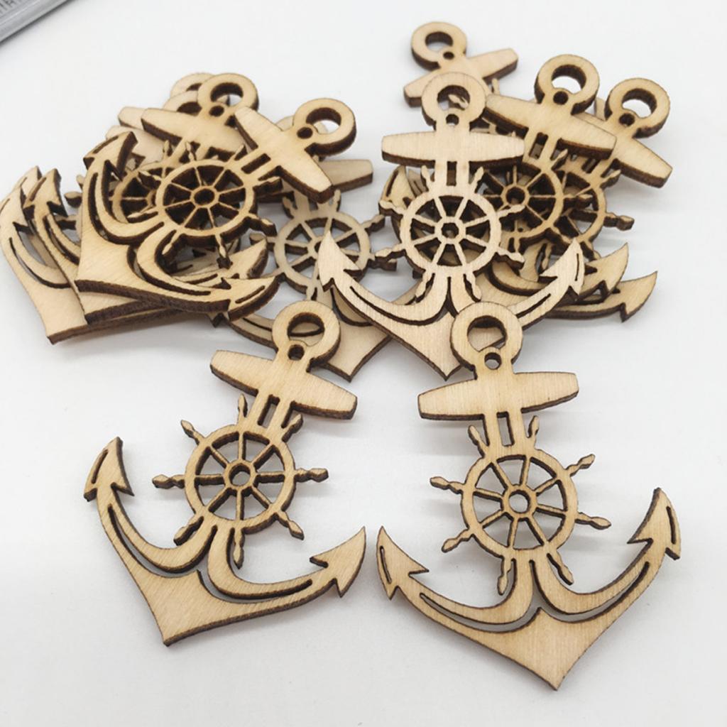 30 Badge In Legno Grezzo A Forma Di Scudo 10 Cm - Fai Da Te, Decorazioni, Scrapbooking, Con Corda