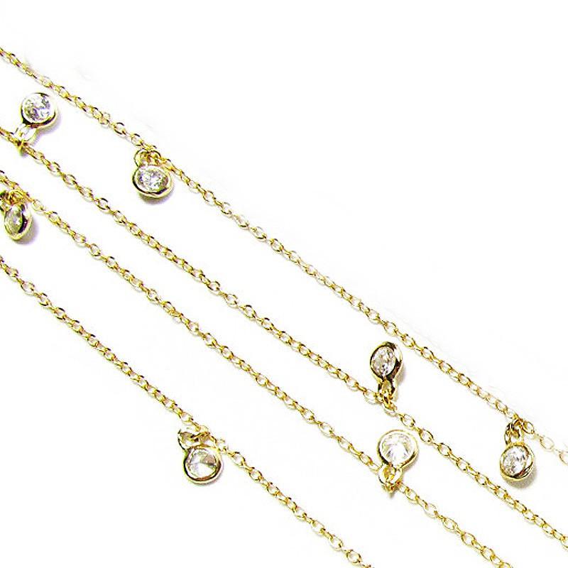 Creative Women's Exaggerated Long Sweater Chain Accessories, Multi-layer Lasso Rhinestone Pendant Necklace