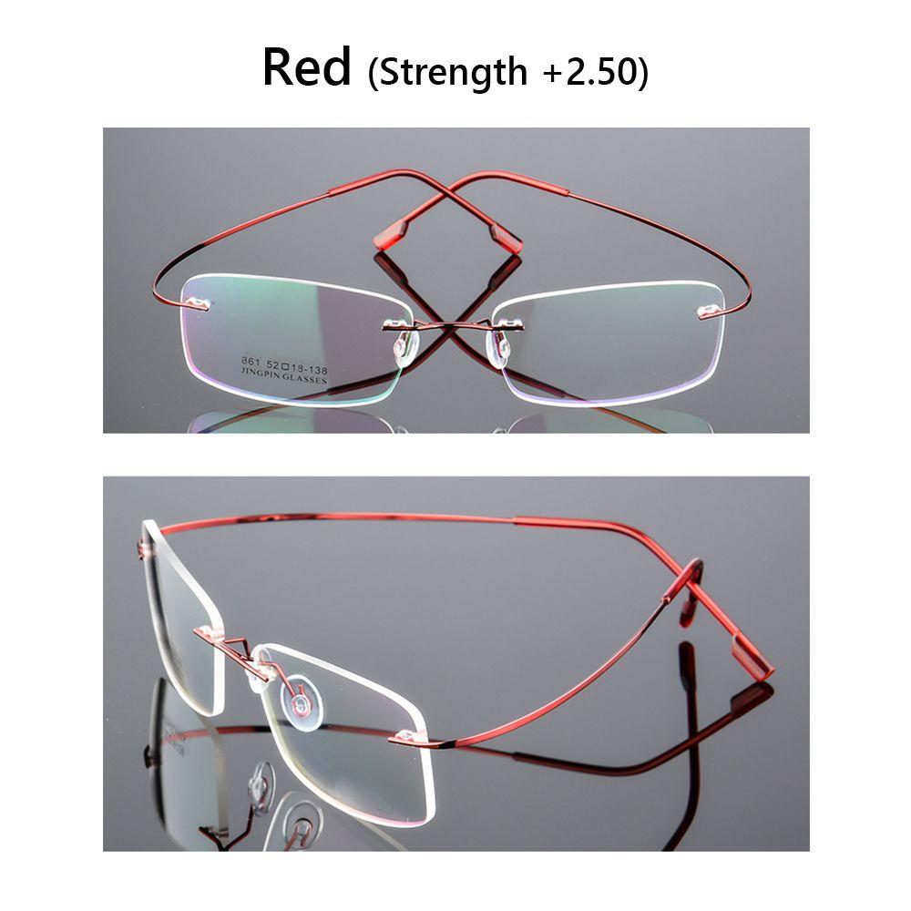 Eyewear Vision Care Flexible Presbyopic Eyeglasses Rimless Reading Glasses Memory Titanium