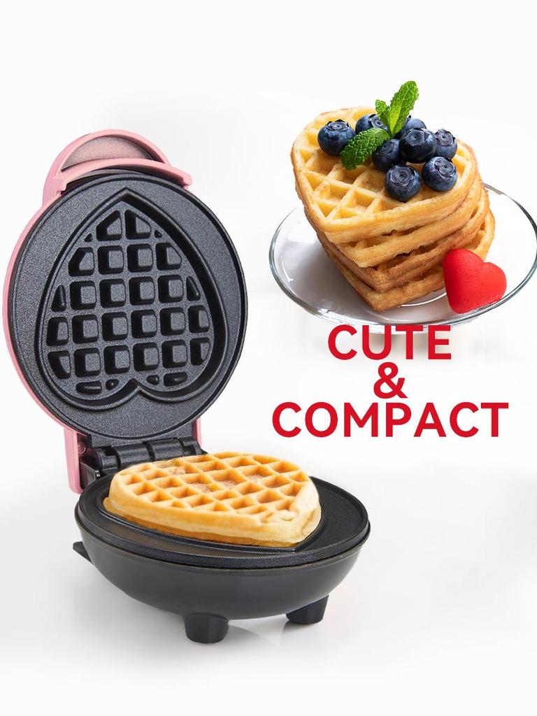 Cross-Heart Waffle Maker: Mini Breakfast & Light Meal Toaster