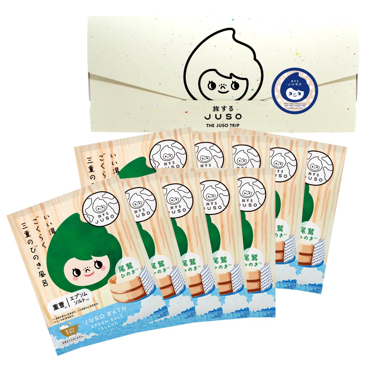 

Путешествия ПОРОШОК ДЛЯ ВАННЫ JUSO BATH POWDER Mie Hinoki Bath 10 индивидуально упакованных пакетиков Подарок Добавки для ванны Мутная вода Ингредиенты местных горячих источников Эпсомская соль