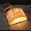 LED Foldable Book Lamp Wooden Paper Mood Light Type-C Charging Night Light Bedside Table Lamp for Home Bedroom Office Decor Gift