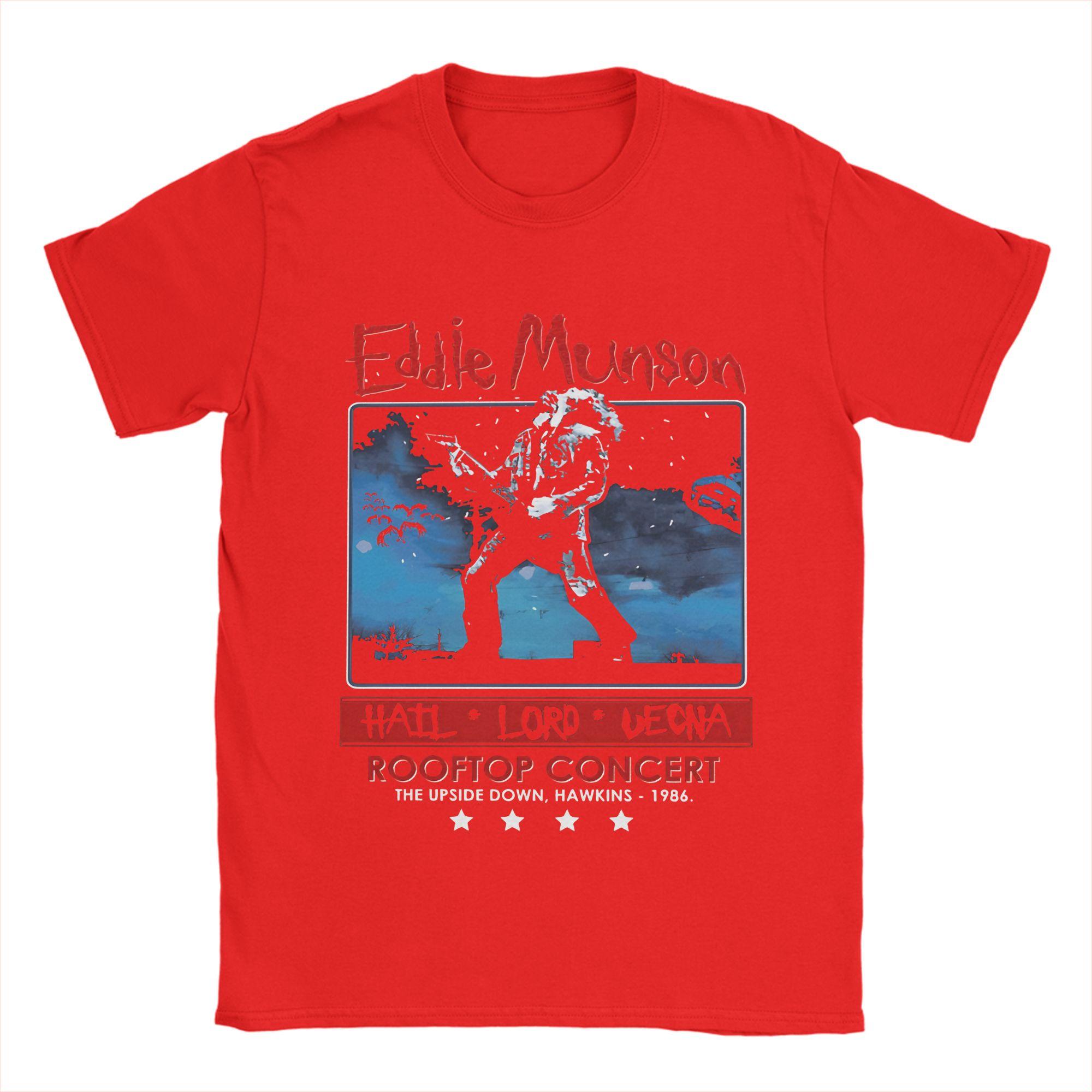 Unisexs TShirts Eddie MunsonS Rooftop Concert  Leisure Pure Cotton Tee Short Sleeve Steve  T Shirt Round Collar Clothes Gift Idea S