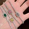 One Square Sugar Sparkling Faux Bracelet Jewelry Women's High-End Wristband
