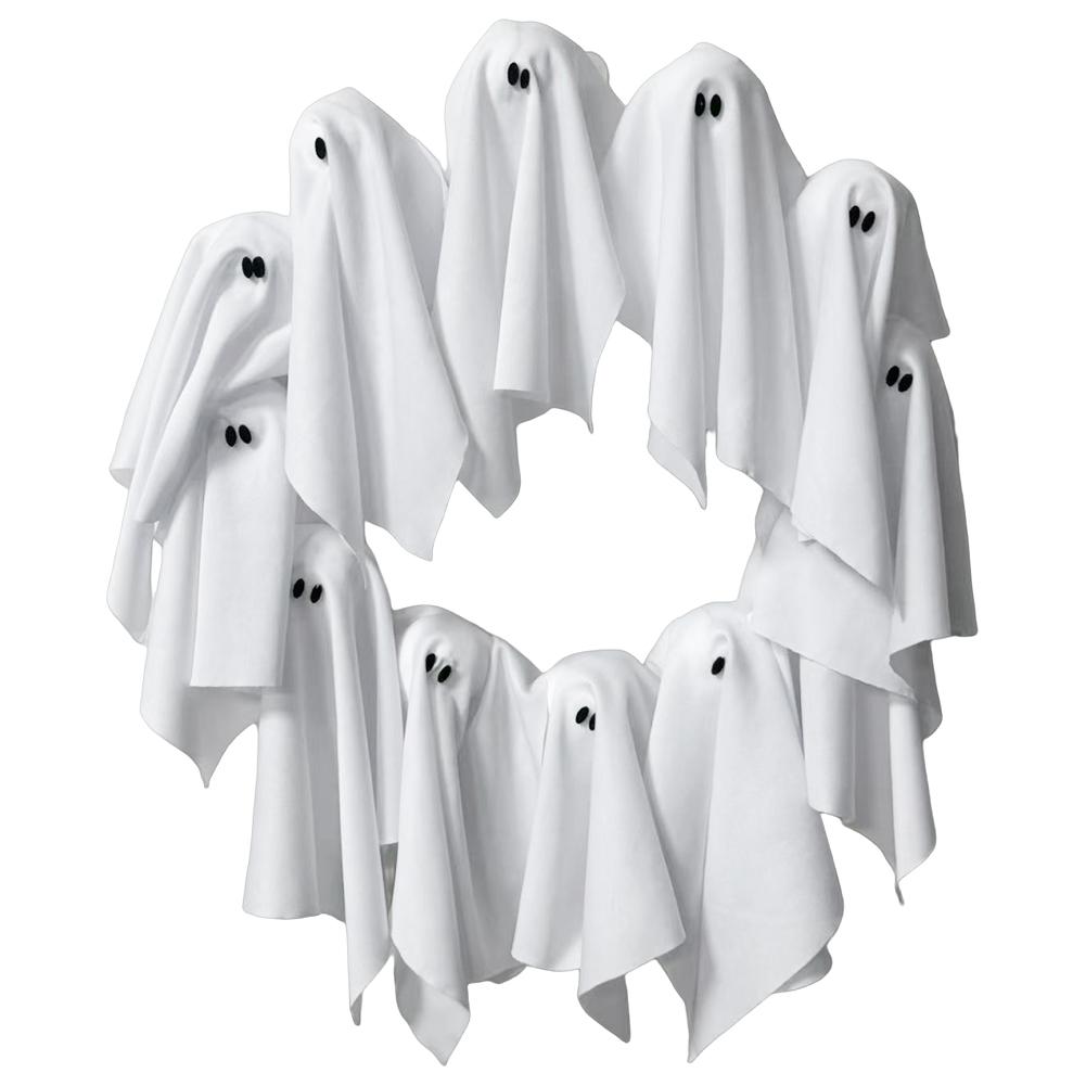 

Halloween Decorations Halloween Ghost Wreath Cute Ghost Halloween Wreath Spooky Hanging Sign for Front Door