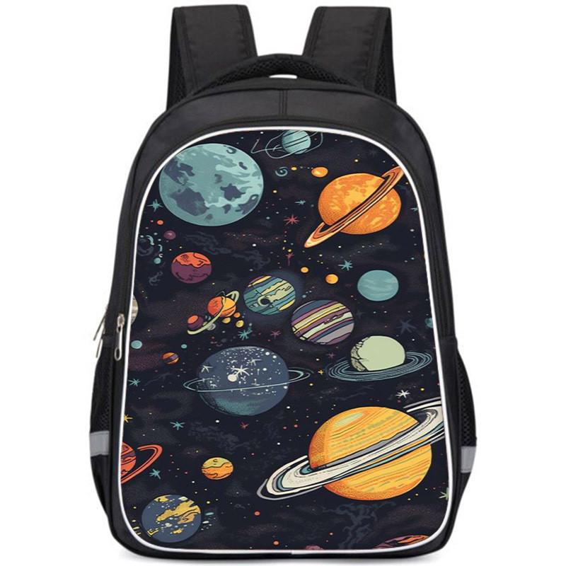 Large Capacity Lightweight 3d Backpack For Kids Oxford Cloth Unisex School Bag