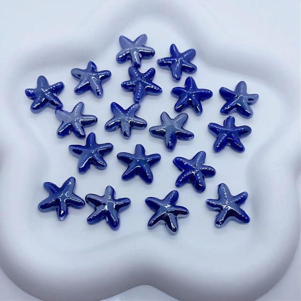 10pcs Handmade Craft Ceramic Spacer Loose Beads Ceramic Jewelry Making Material Starfish Bead Women